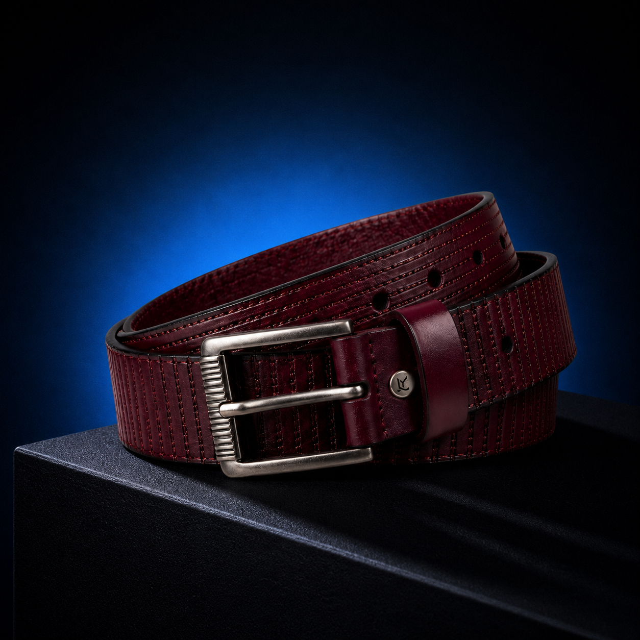 LEYAR Premium Textured Brown Leather Belt – Classic Pin Buckle