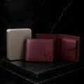 LEYAR Vintage Genuine Leather Bi-Fold Wallet for Men with Coin Pocket, Zip Pocket & Premium Gift Box