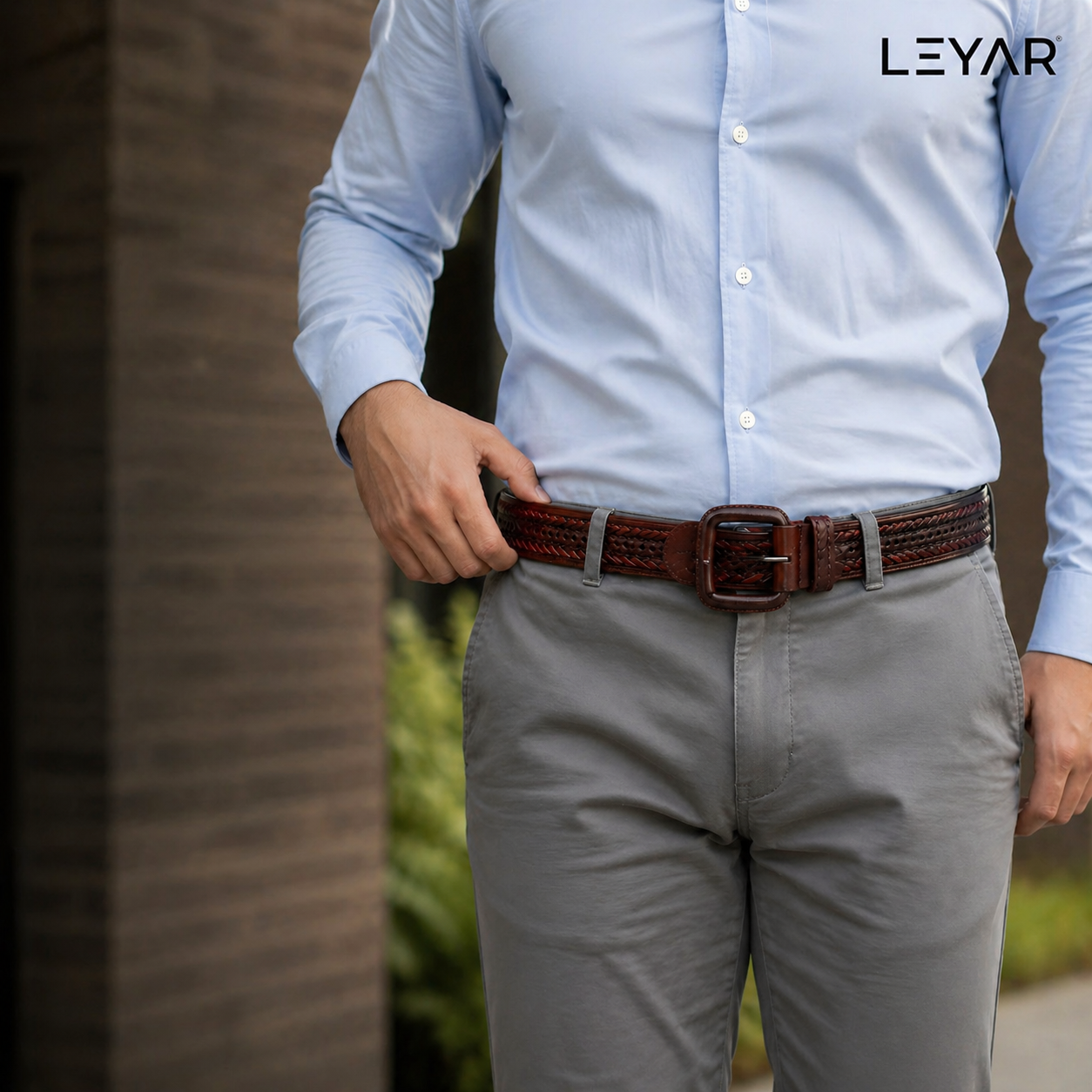 LEYAR Premium Genuine Leather Belt for Men | Durable Metal Buckle | Everyday Wear