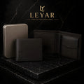 LEYAR Genuine Leather Bi-Fold Wallet for Men with Coin Pocket, Zip Pocket & Premium Gift Box