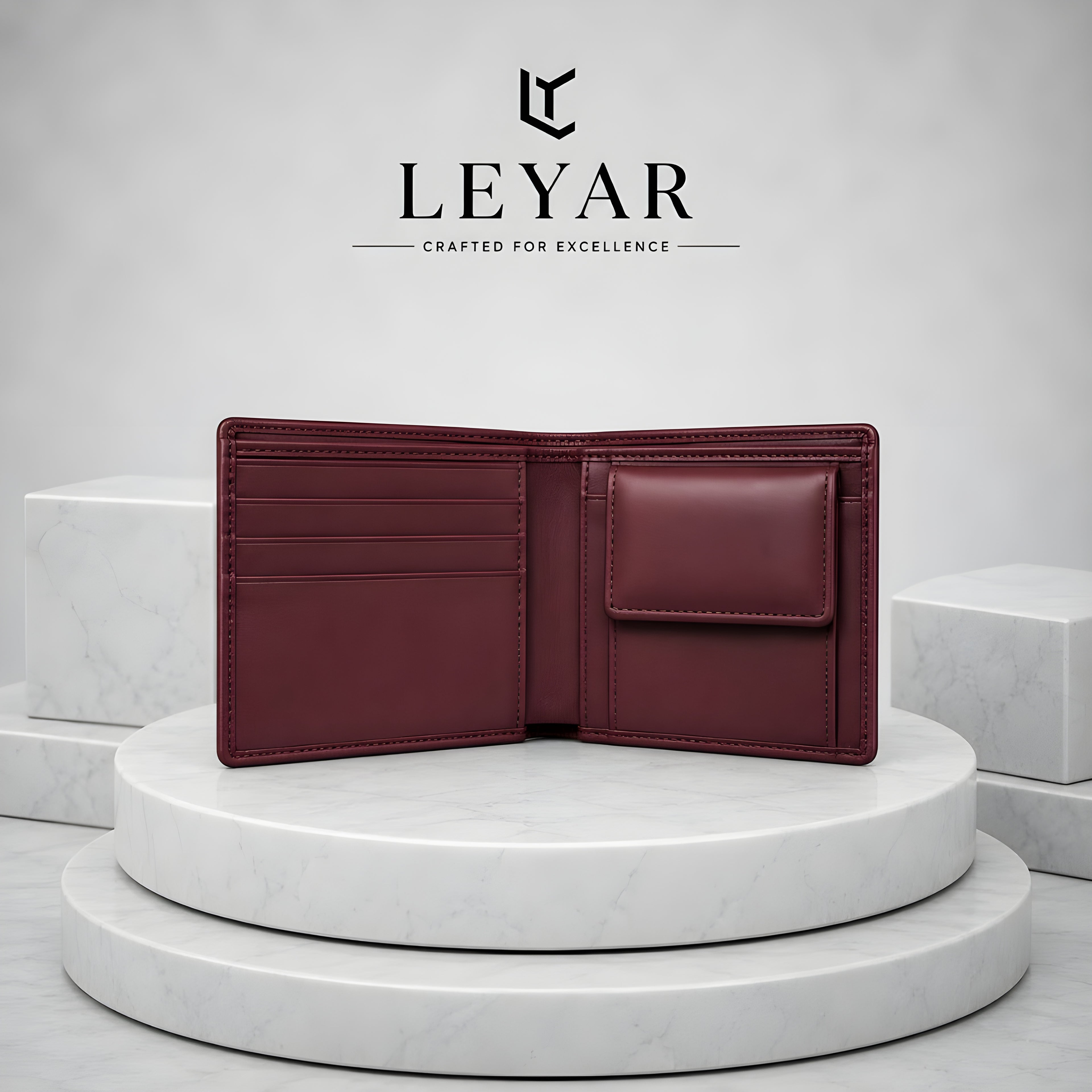 LEYAR Vintage Genuine Leather Bi-Fold Wallet for Men with Coin Pocket, Zip Pocket & Premium Gift Box