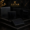LEYAR Genuine Leather Bi-Fold Wallet for Men with Coin Pocket, Zip Pocket & Premium Gift Box