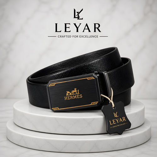 LEYAR Premium Automatic Lock Black Belt – Smart Ratchet Buckle