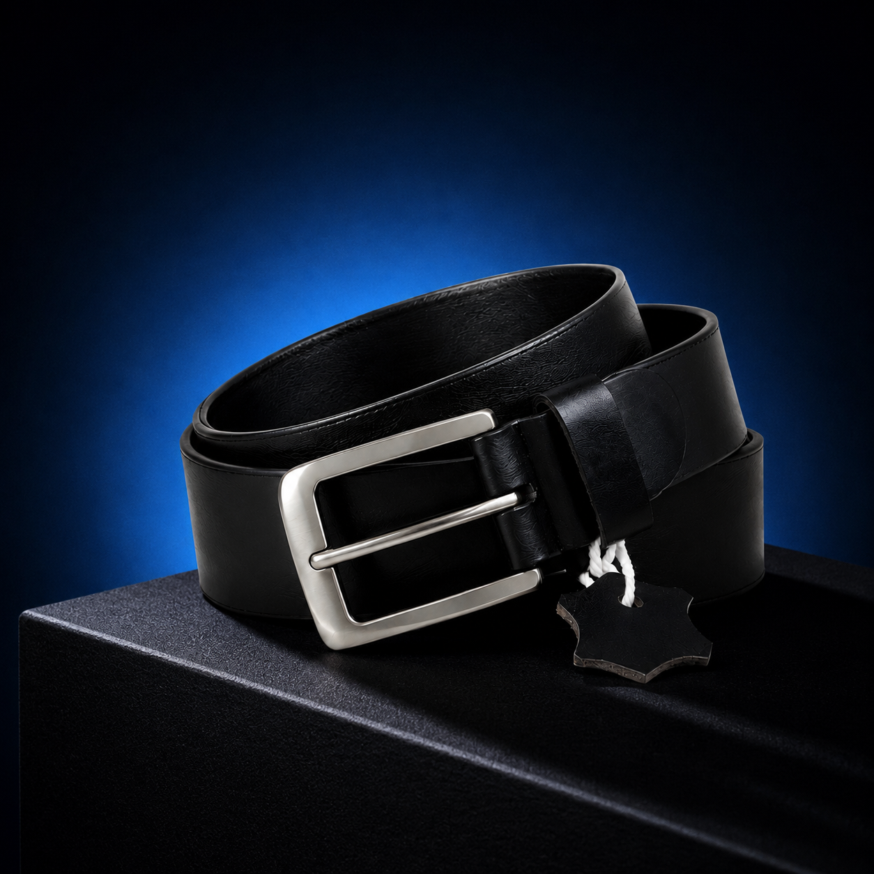 LEYAR Premium Black Leather Belt – Classic Textured Finish