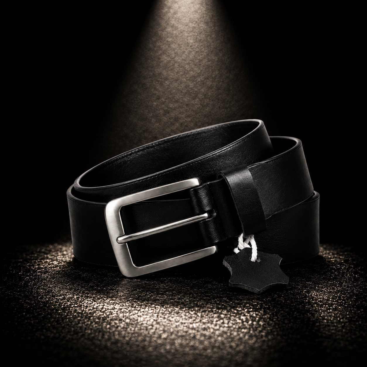 LEYAR Premium Black Leather Belt – Classic Textured Finish