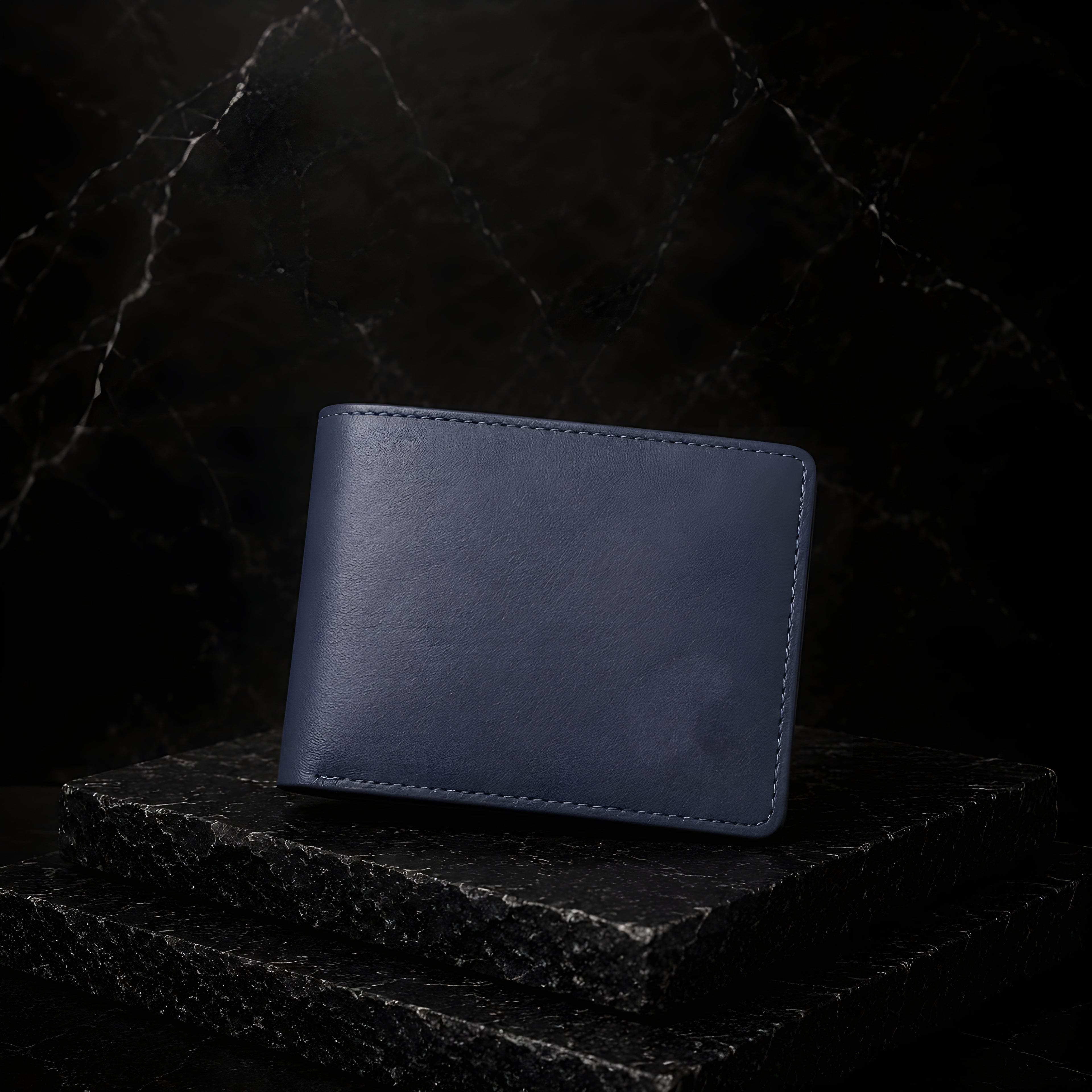 LEYAR Genuine Leather Bi-Fold Wallet for Men | Coin Pocket, Multiple Card Slots & Premium Gift Box | Blue