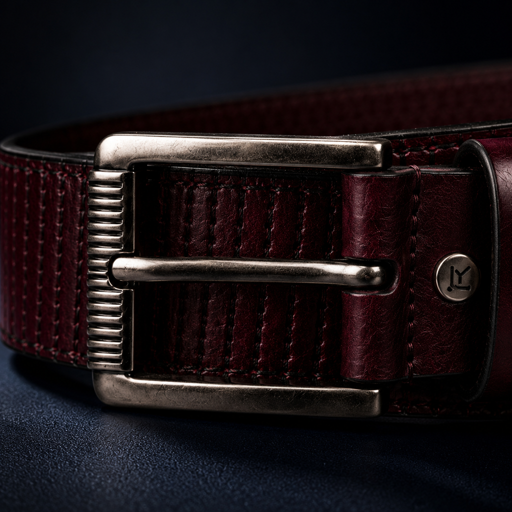 LEYAR Premium Textured Brown Leather Belt – Classic Pin Buckle