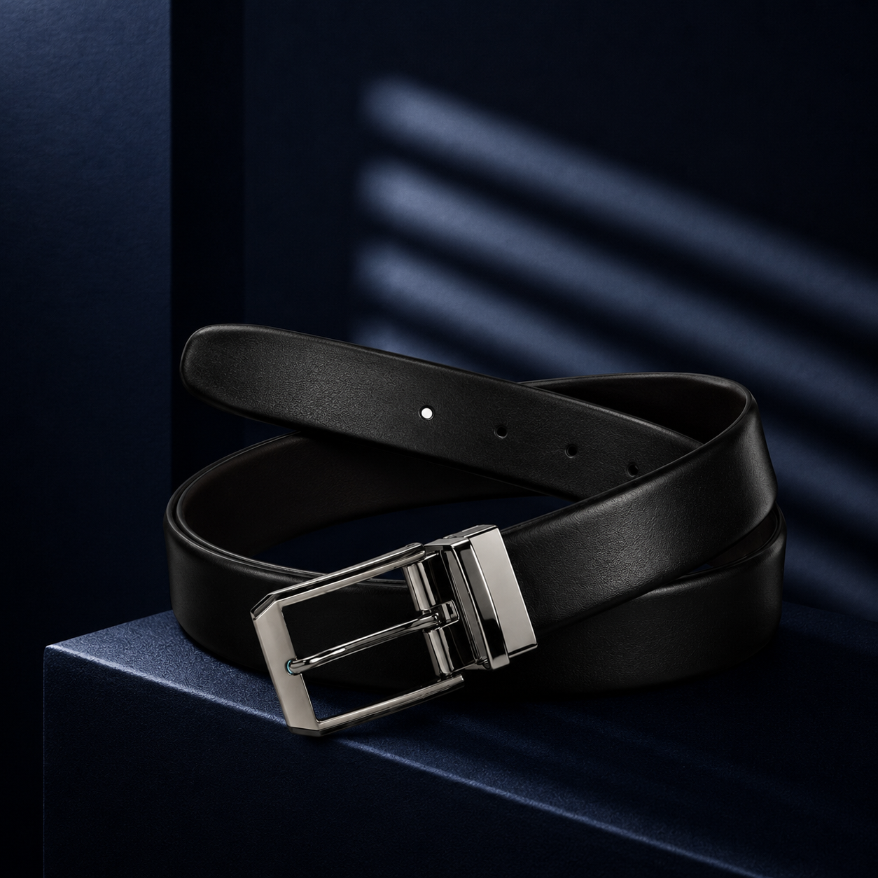LEYAR Premium Reversible Black & Brown Leather Belt – Rotating Buckle