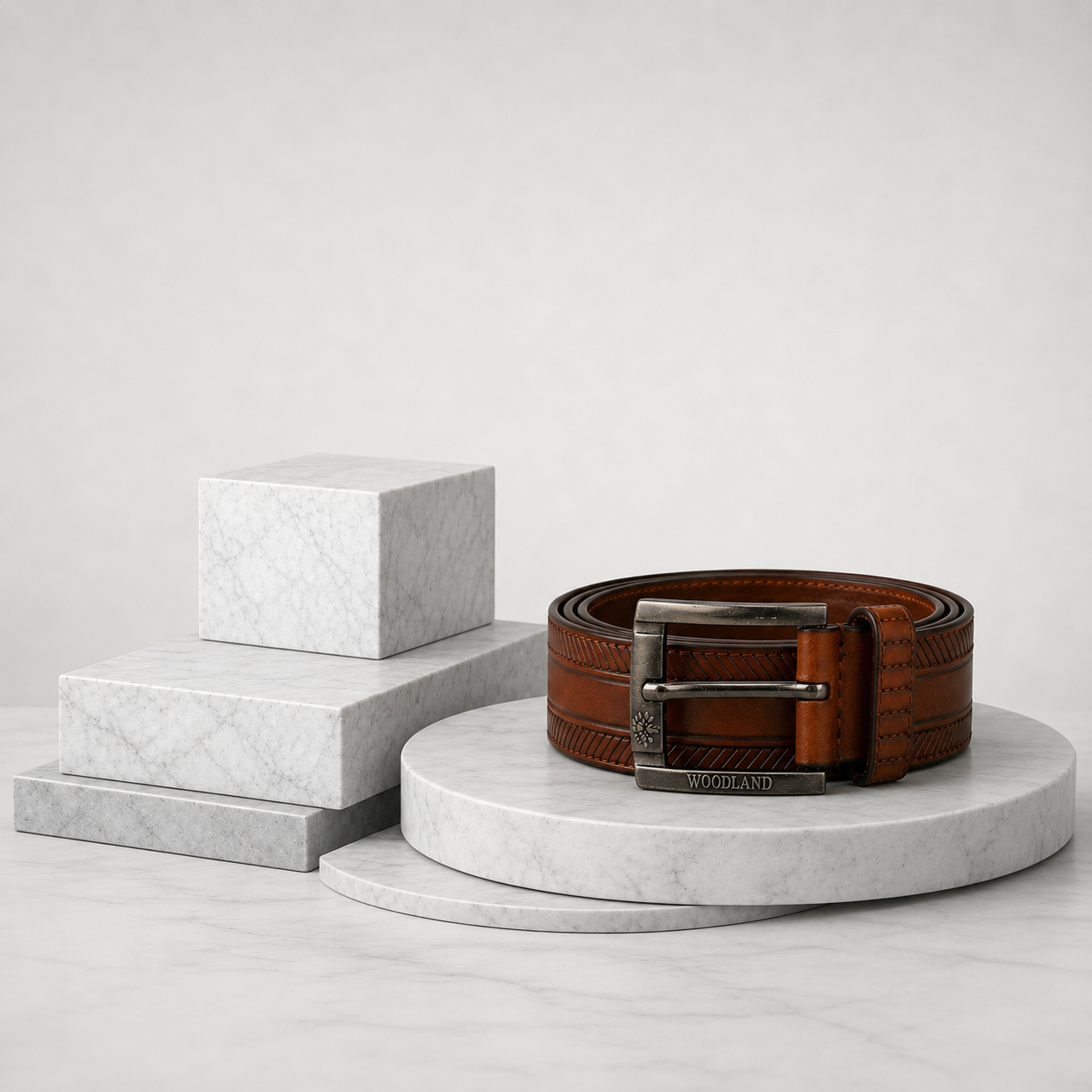 LEYAR Premium Textured Brown Leather Belt – Classic Metal Buckle